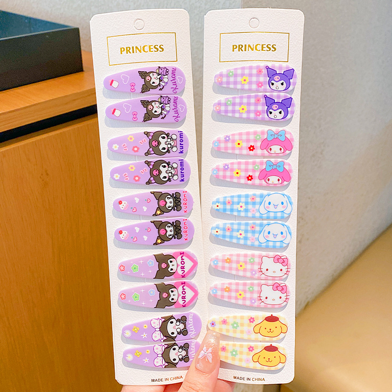 Clip de cabello auténtico para niños, clip de cabello rotos para chicas, clip de cabello no dañado, tarjeta de cabello de fresa, cartón de dibujos animados, clip de cabello lateral para bebés.