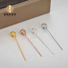 S925纯银吊坠扣头 翡翠玉坠玉夹扣手工饰品扣头吊坠扣9字扣万能扣