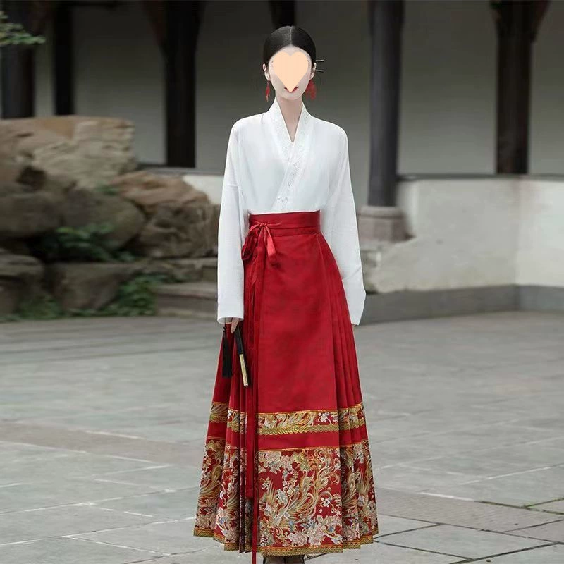 Red Hanfu, Chinese airplane, festive set, Chinese style, new collection