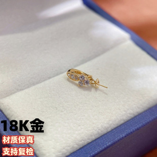 18K Gold White Zircon Pendant Head Leaf Style Pendant Buckle Head Accessories Without Beads Without Chain Factory Direct Sale
