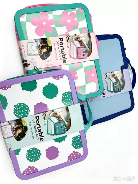 New Simple Oxford Cloth Student Drawing Board Bag, Cute Large-Capacity Multi-Layer Portable Drawing Board Bag