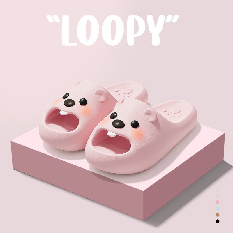 可爱loopy小海狸拖鞋女夏季新款EVA室内居家鞋防滑宿舍外穿凉拖鞋|undefined