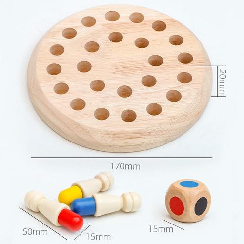 Wooden color memory chess parent-child desktop exercise baby memory puzzle game 3 years old and above toy chess