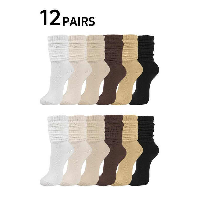 Z9797 Dropshipping Aliexpress Cross-Border New Women's Solid Color Over-The-Knee Loose Socks Casual