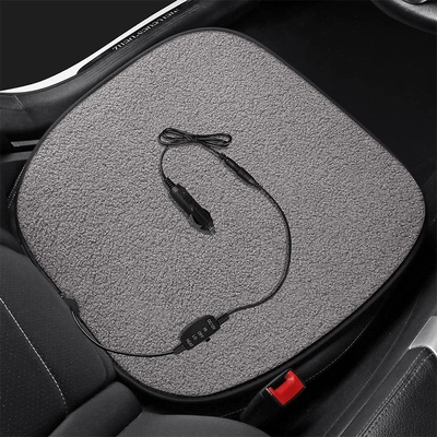 Multi-function pad – Lighter Car Cushion - teddy-velvet-12v-cigarette-lighter-square-mat-elegant-gray-leaflet