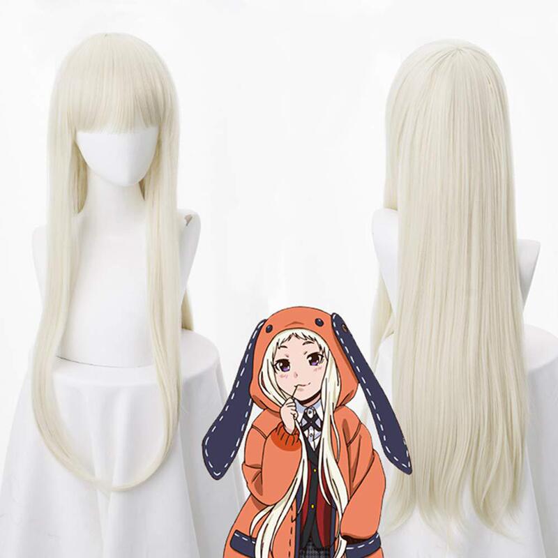 European and American Wig Gambling Abyss Huangquan Yue Rina Luna Cos Anime Wig Milky Golden Bangs Long Hair