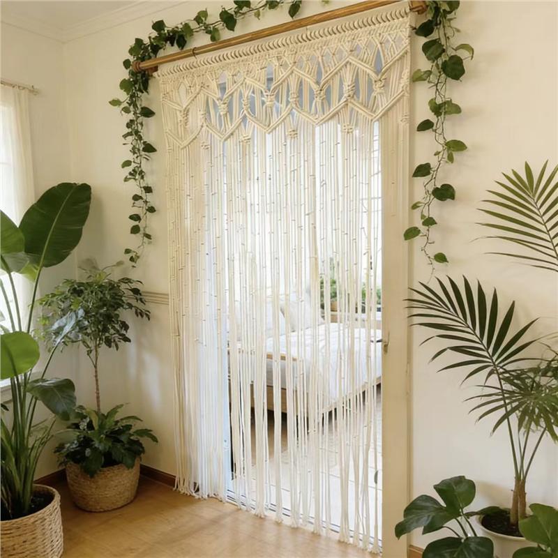 Tassel Hand-Decorated Cotton Rope Woven Style Door Curtain Ins Nordic Partition Cimia Entrance Tapestry Homestay