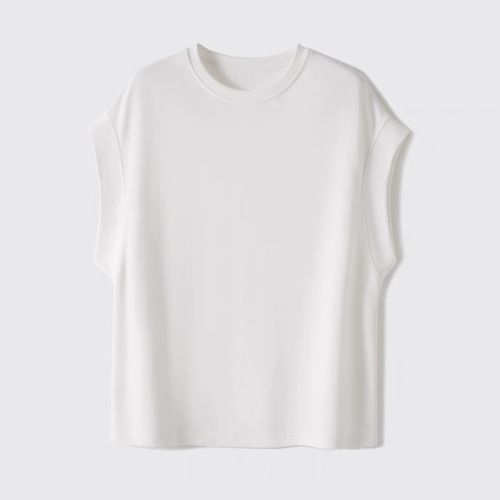 A versatile summer T-shirt top with a modesty-cut style, retro and literary, sleeveless backless dress, solid color, simple and elegant, for women.