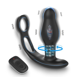 Leyite wireless remote control rotating anal plug dilator prostate shrink sperm ring massager male masturbation device