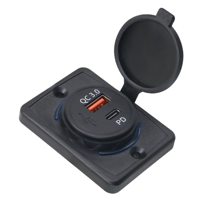 Cross-border new ship car smart fast charge modified USB charger 18WPD +20W car charger