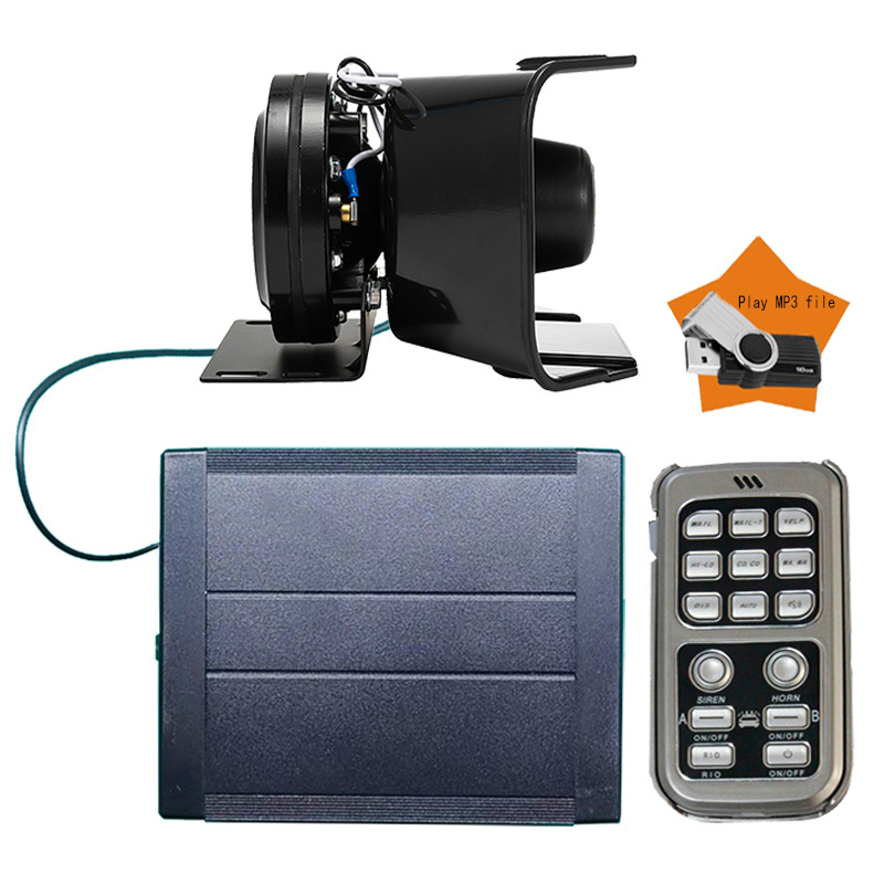 Car-mounted alarm MP3 player wireless tweeter siren loudspeaker AS920BK-MP3+ Black Front speaker