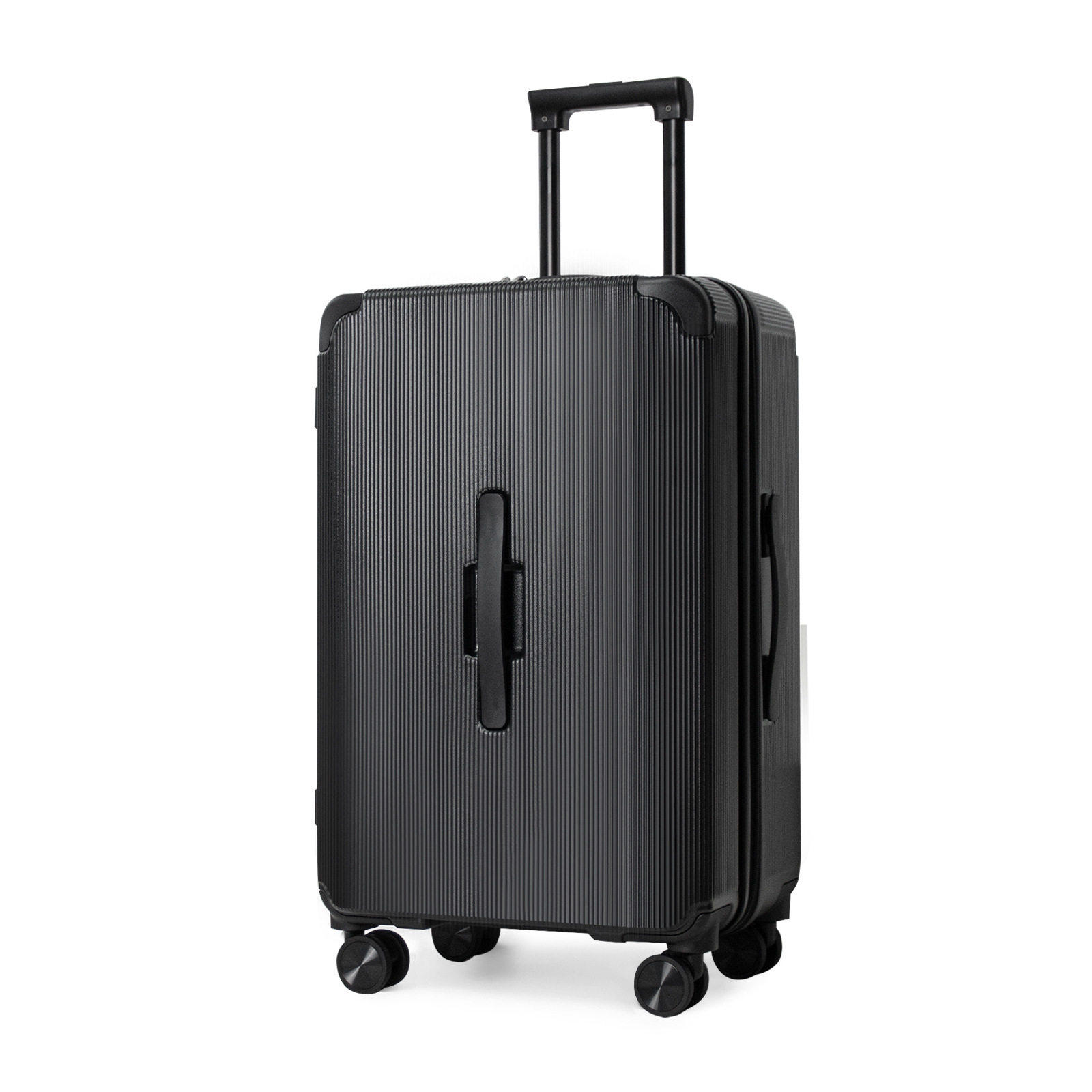 Vali nhựa PC 28 inch tay cầm trước thể thao, dung tích lớn, khóa TSA — màu đen, màu xám, xanh lá cây, màu mơ
