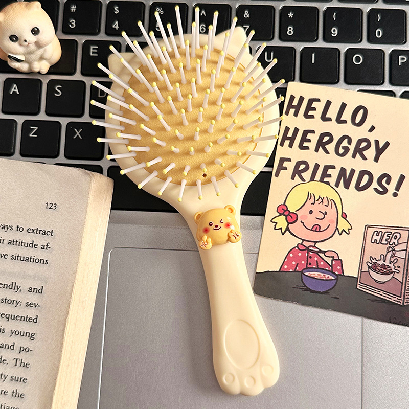 Cat ear mirror comb - yellow pendulum butter bear