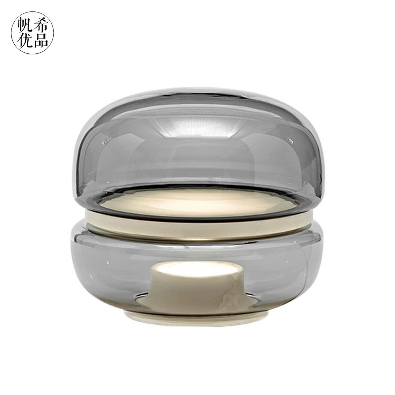Glass table lamp — Scandinavian modern bedside lamp, warm light, button switch, multiple sizes