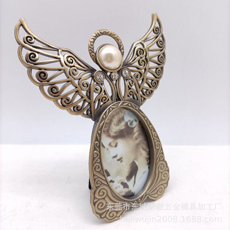 Ancient Pewter Angel Metal Photo Frame. Furniture Display, Kidsren's Photo Frame