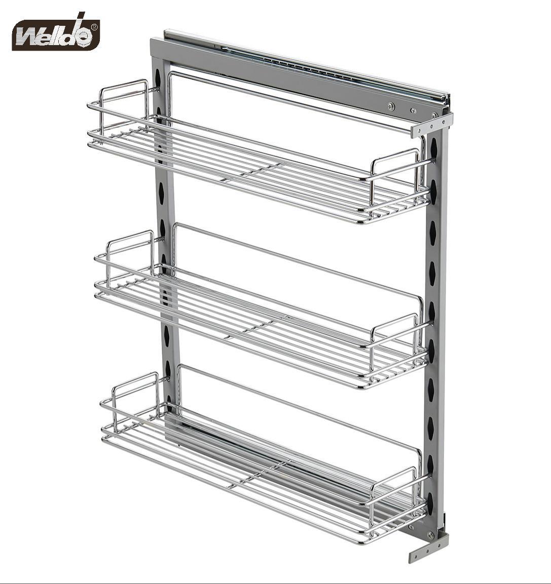 Welldo纬东 厨房地柜三层侧式拉篮橱柜抽屉式三层侧式收纳拉篮