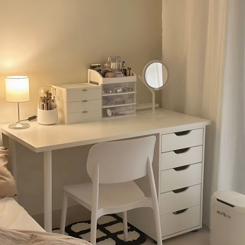 Double long office desk, dressing table, simple white computer desk, children's study desk, home student study desk