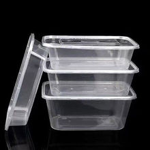 一次性快餐盒圆形方形加厚带盖透明外卖饭盒快餐便当碗塑料打包盒