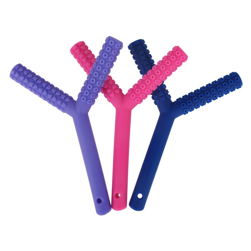 Orthodontic Y-shaped chewing stick, hollow dental tube, children's molar stick, silicone teething stick, hand-held chewing gum oral muscle trainer