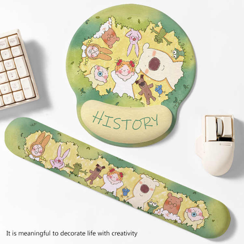 Cartoon Fun Mouse Pad Wrist Support Office Natural Rubber Bottom Game Girls Hand Rest Keyboard Mouse Pad New
