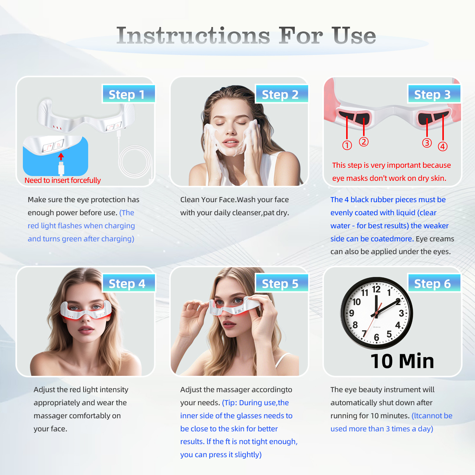 3D eye care instrument Eye red light EMS micro current electric…