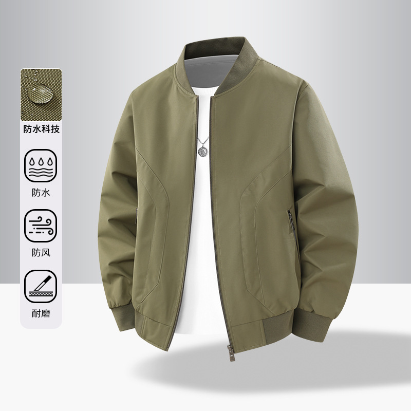 2026 Spring and Autumn New Men's Pilot Jacket American Workwear Versatile Casual Men's Jacket with Baseball Collar 2026 Spring and Autumn New Men's Pilot Jacket American Workwear Versatile Casual Men's Jacket with Baseball Collar