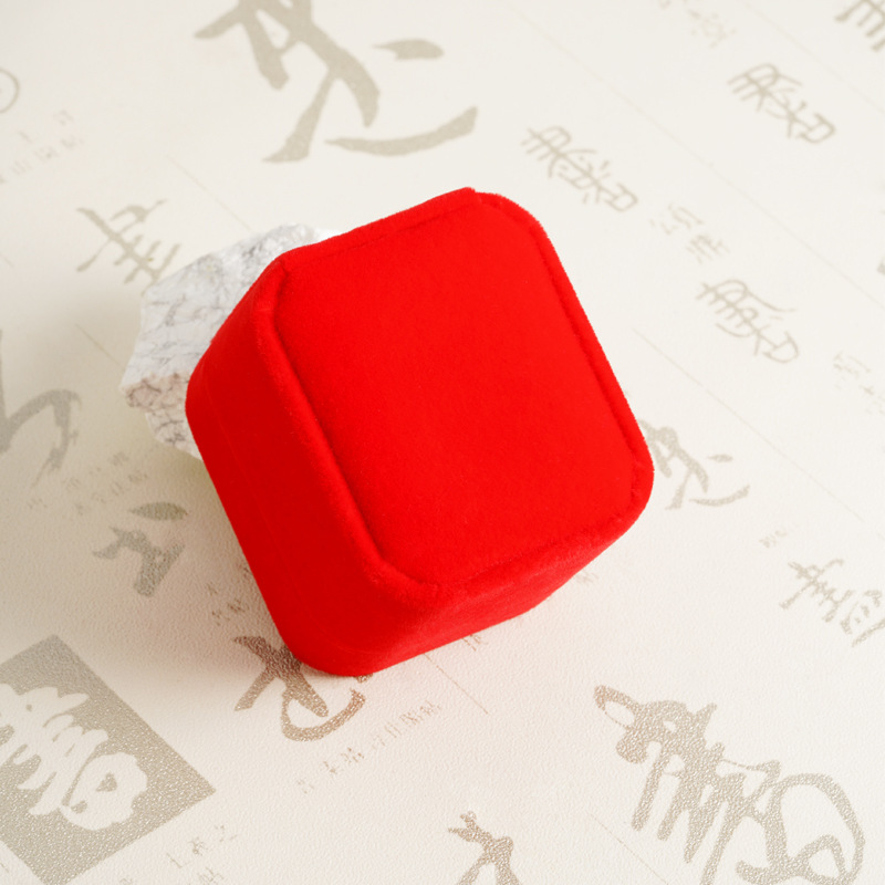 Caja de joyería de franela convexa redondeada, anillo, colgante, pulsera, caja de collar, caja de almacenamiento de joyería, caja de embalaje de regalo
