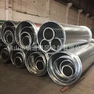 江门瑞通厂家定制镀锌板工业除尘风管排油排烟螺旋排气风管
