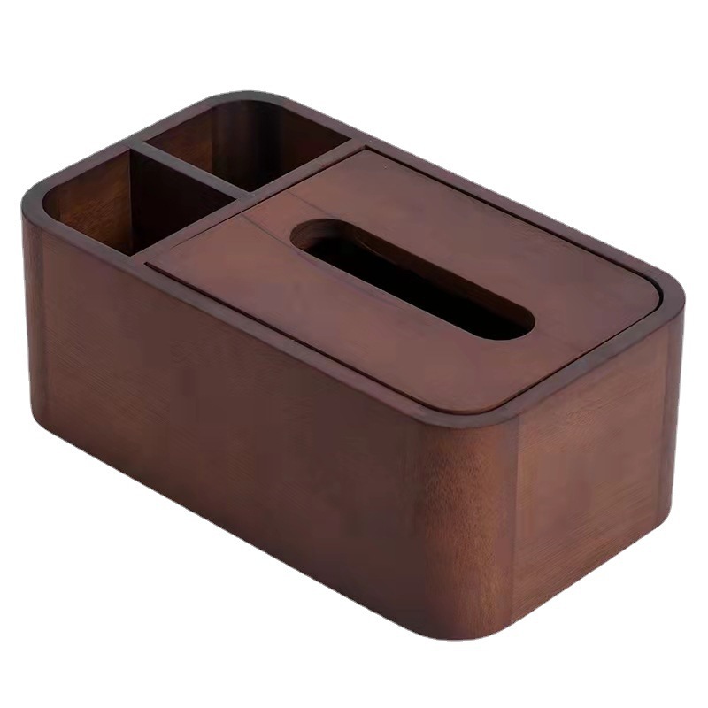 Caja de pañuelos de nogal negro hogar caja de pañuelos de estilo chino sala de estar multifuncional caja de almacenamiento de madera maciza mesa de té caja de organización