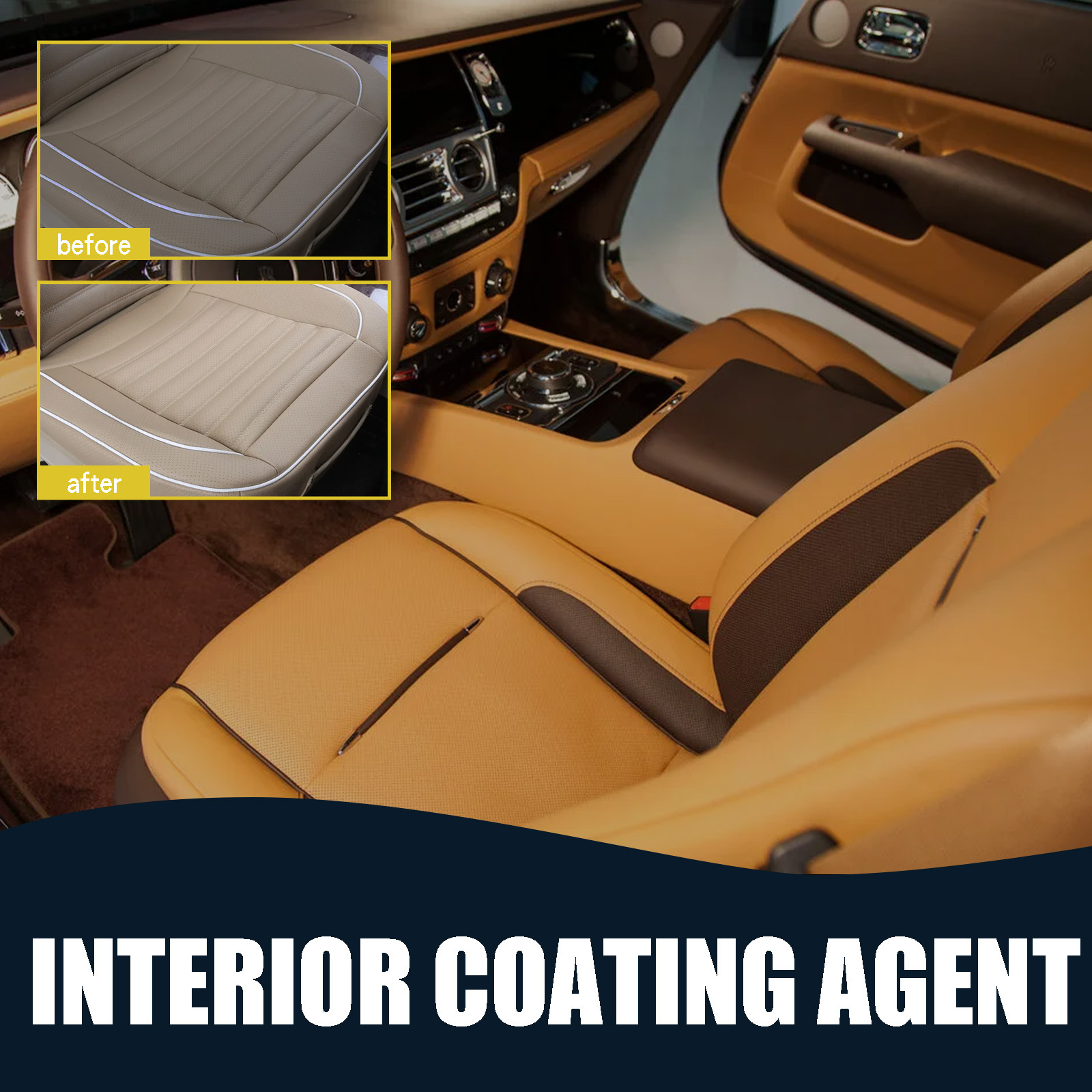 Homonth Car Interior Cleaner Dashboard Seat Leather Multi-Purpose Renovation Cleaning and Maintenance Agent