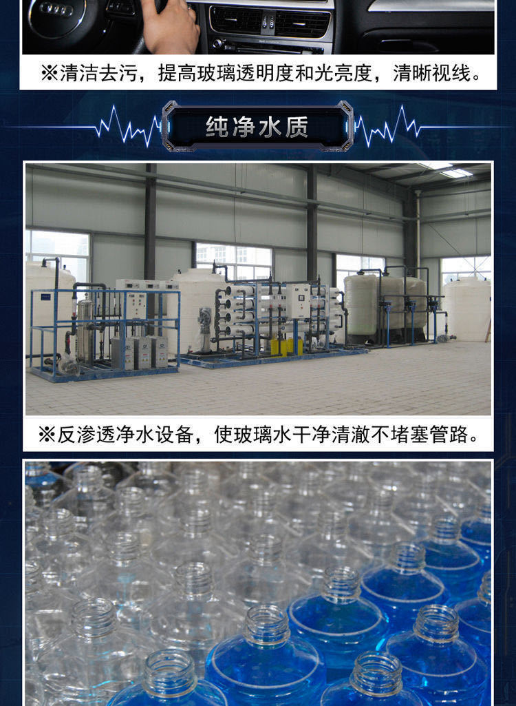 2L Car Windshield Washer Fluid, Rainproof Coating, Decontamination, All-Season Use, Oil Film Removal, Antifreeze, Non-Concentrated Liquid
