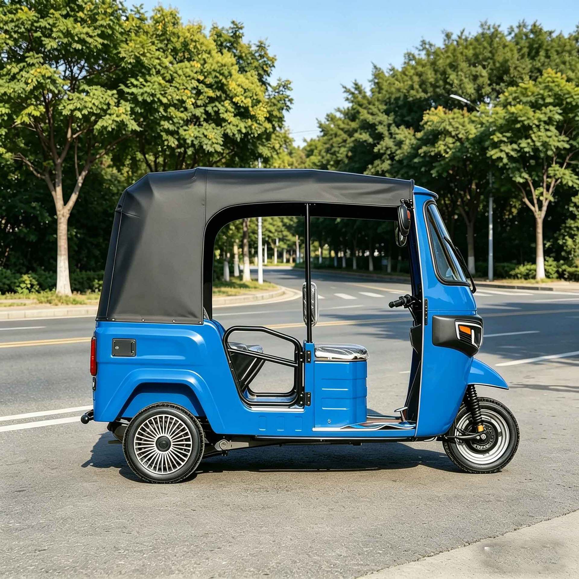 Fuel-Powered Three-Wheeled Blue Durable Model for Export to Africa and Southeast Asia Passenger Vehicle