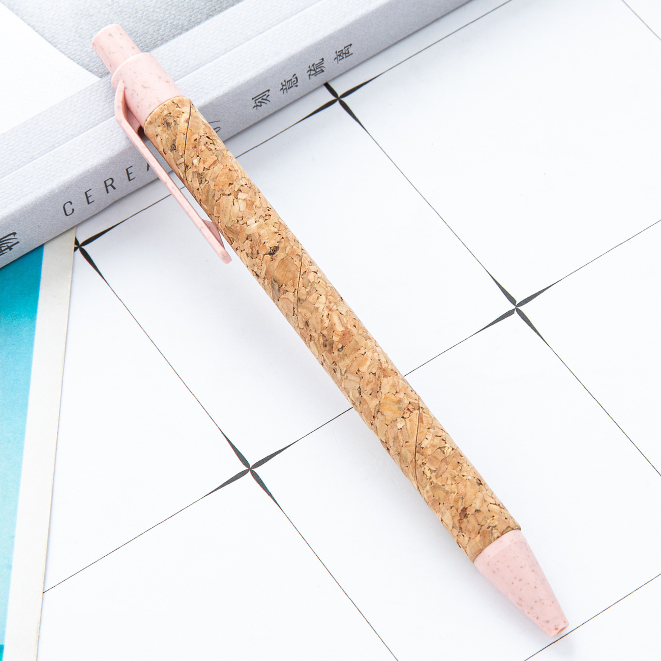 Nuevo bolígrafo de madera plástico corcho de paja bolígrafo de bolas al por mayor regalos promocionales publicidad bolígrafo
