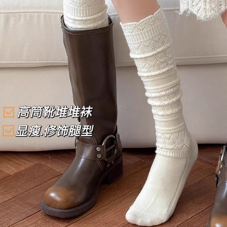 Wei Xue Style Calf Socks for Women, Autumn and Winter Cashmere Socks, Long Knee-High Socks to Pair with Boots, Warm Thick Socks, Slouch Socks, Boot Socks