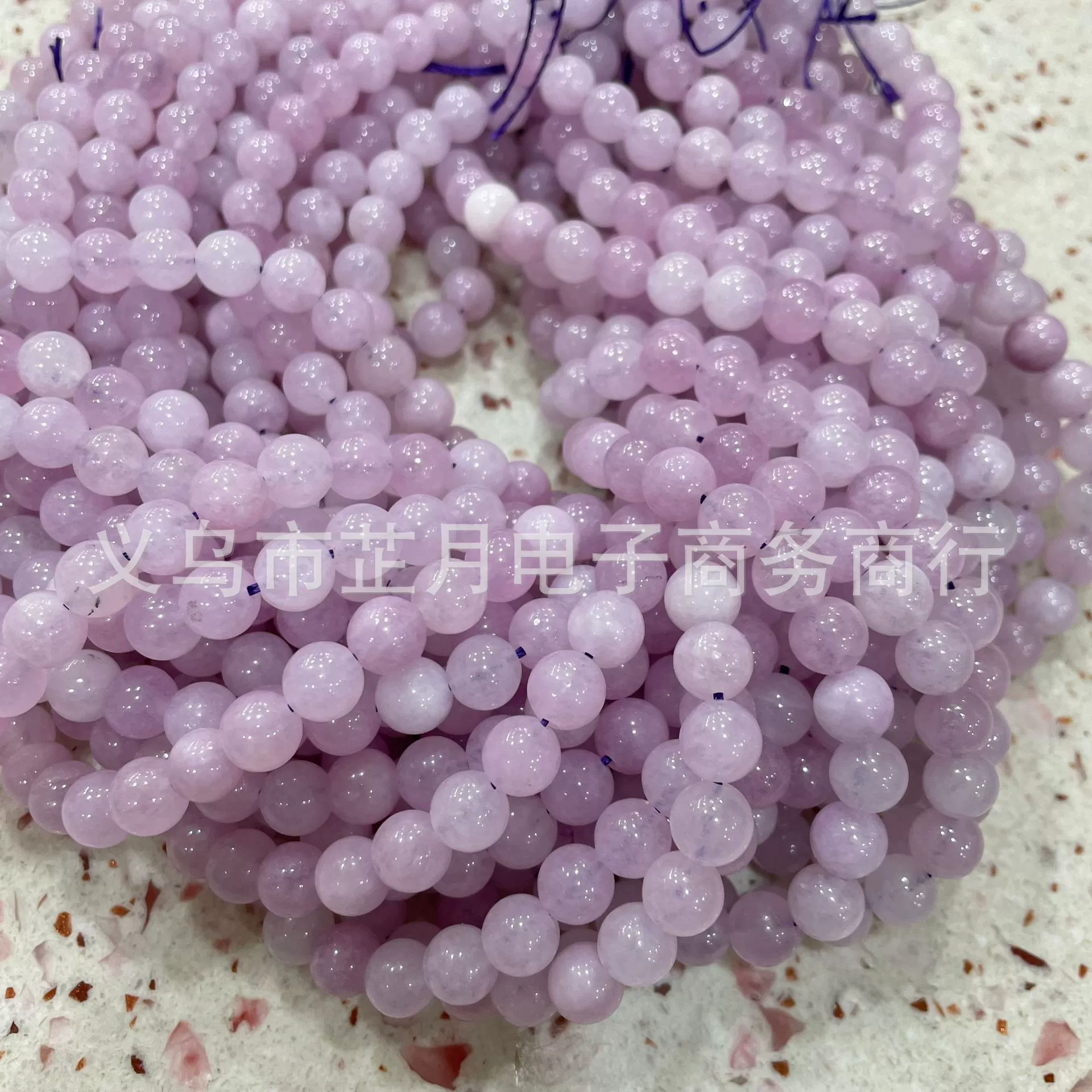 Round Amethyst Beads, Natural White Jade Optimized, 4/6/8/10 mm Strands