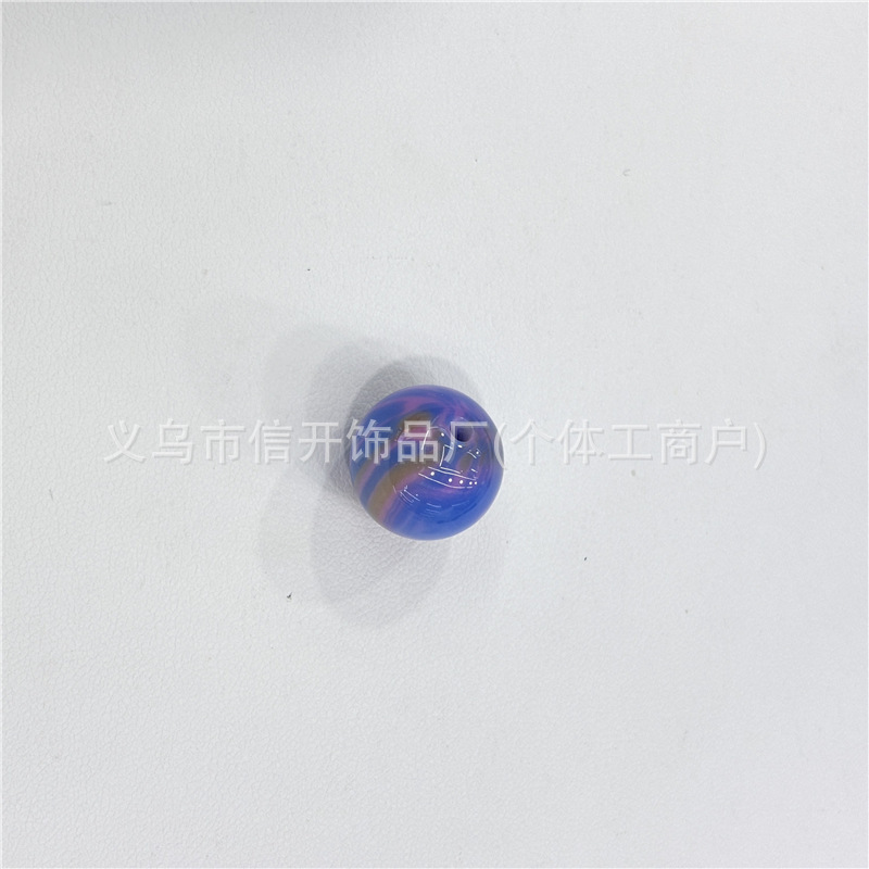 通孔树脂阿尔卑斯圆珠串珠笔配件手机钥匙链diy手工饰品散珠材料|undefined