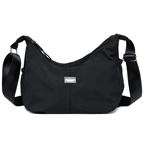 Large Capacity Casual Pleated Crossbody Bag Oxford Cloth Durable Outing Mom Bag Simple Shopping Travel Shoulder Bag for Women