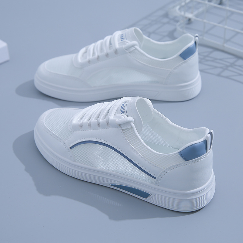 Genuine Leather White Shoes for Women Summer Thin 2025 New Lightweight Soft-Soled Sports Shoes Cut Out Breathable Flats Mesh Shoes