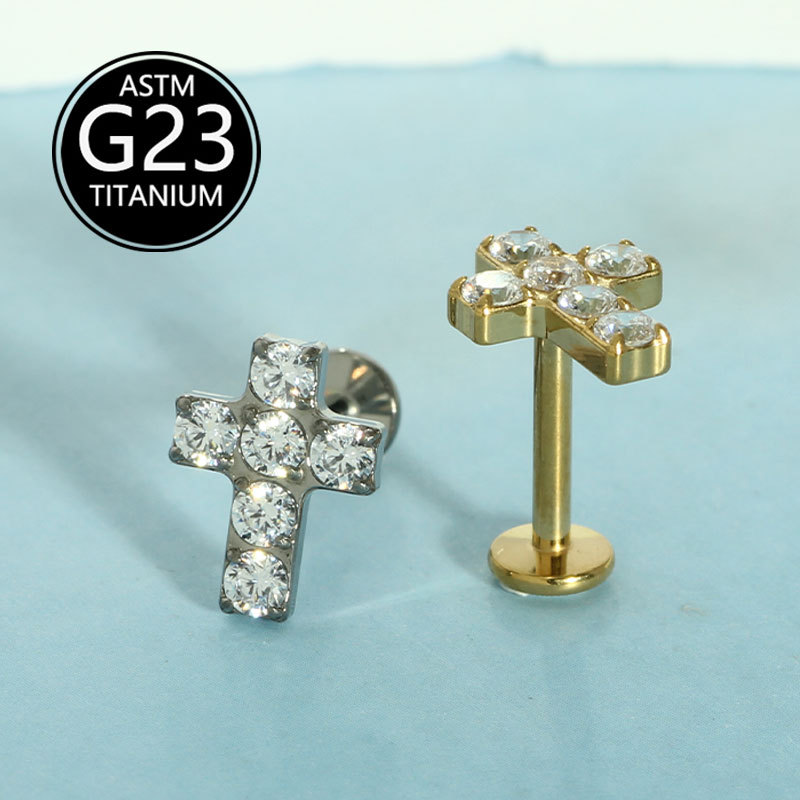 Pointed titanium steel lip stud product view