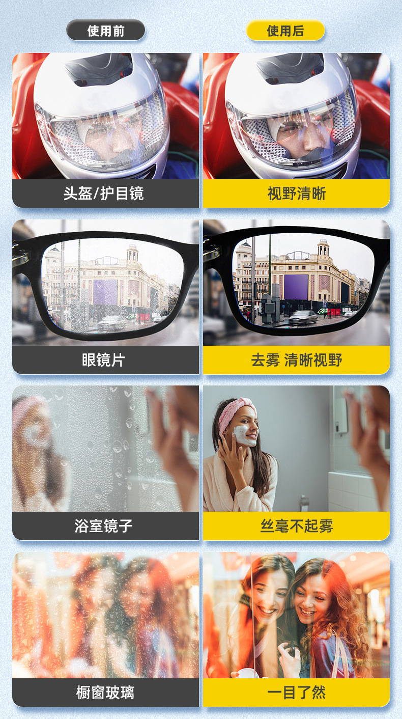 Baoneng Car Glass Anti-Fog Coating Agent, Long-Lasting Anti-Fog Coating for Car Windows and Windshields, Anti-Fog Agent for Car Helmets and Glass