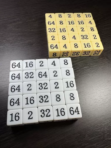 Right Angle Square Multiple of 2 16mm Solid Color Yellow and White Board Game Running Group Supporting Teaching Accessories 2 Times Digital Dice