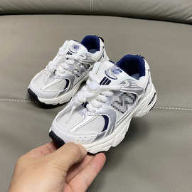 厂家轻便耐磨儿童运动鞋软底舒适男童网面鞋中大童休闲老爹鞋批发