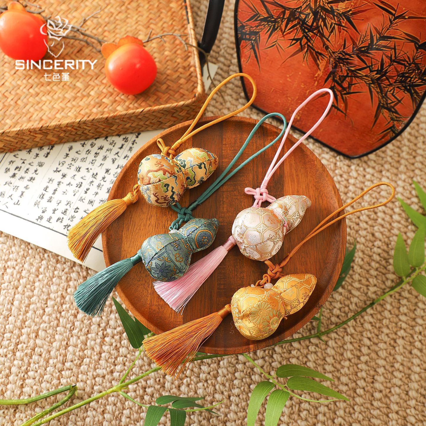 Colgante de siete colores de cordier de Año Nuevo colgante de bordilla de canciones de flores colgante DIY decoración floral