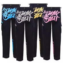 跨境速卖通美式嘻哈印花工装裤子男款现货批发宽松直简男士休闲裤