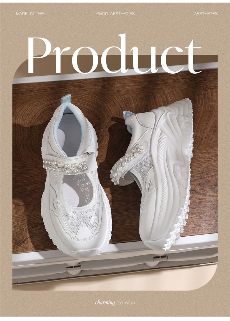 Giày sneaker nữ chunky đế dày da lưới thoáng khí đính đá khóa dán mùa hè 2025 — JST 7209 Trắng, JST 7209 Bạch Lan, JST 7192m màu, JST 7192 màu đen chi tiết 9