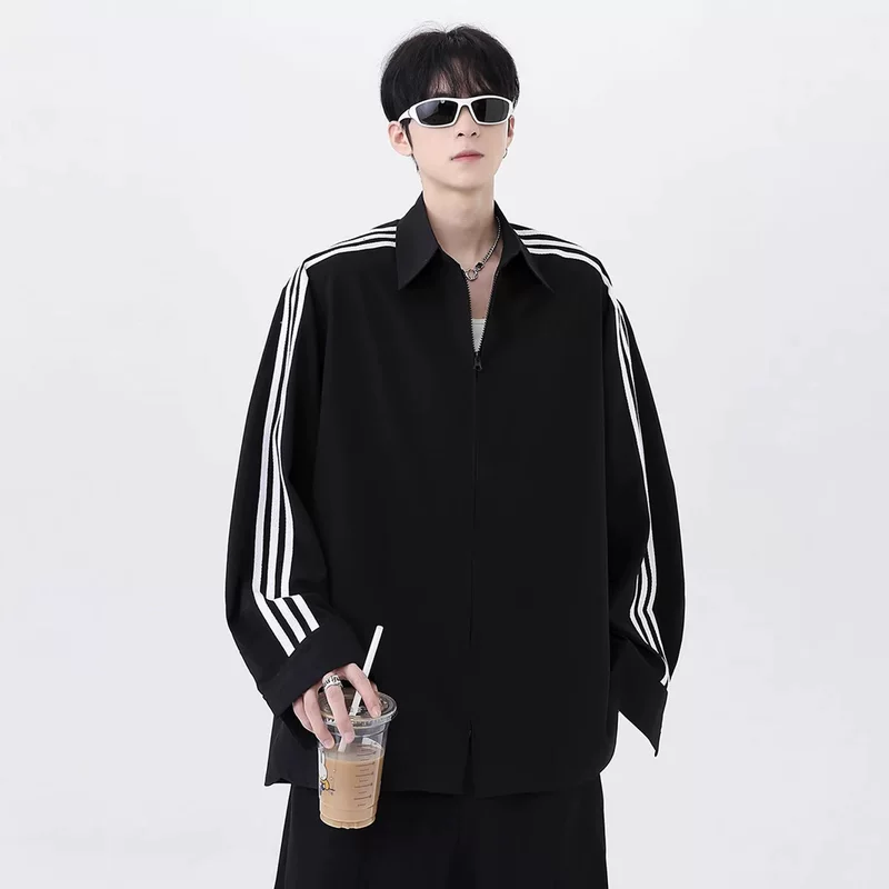 Осенний дизайн рубашки, американский стиль, oversize, защита от солнца