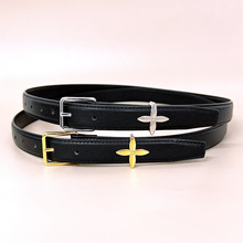 欧美轻奢风金属小花针扣黑色皮带女士裙子西装牛仔裤百搭配饰腰带