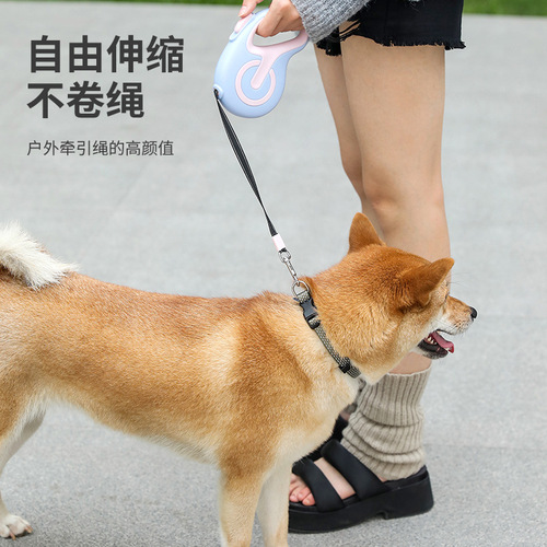 New pet tractor, dog leash, rubber-coated automatic retractable reflective dog chain, dog walking rope, outdoor supplies