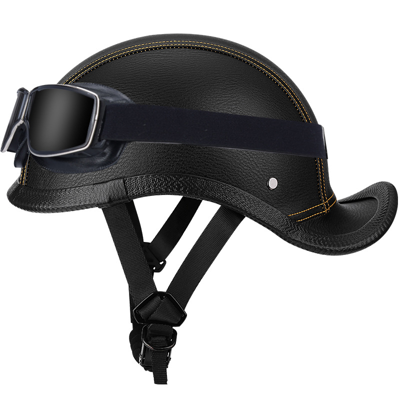 검은 색과 노란색 가죽 + 사각형 복고풍 거울-꼬인 꼬리