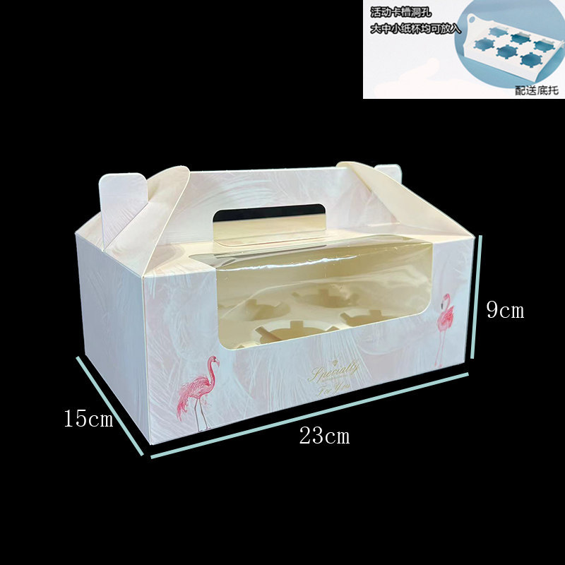 Caja de cupcake portátil cupcake transparente ventana pequeña taza de pastel de la tarde té tarta caja de embalaje de postre